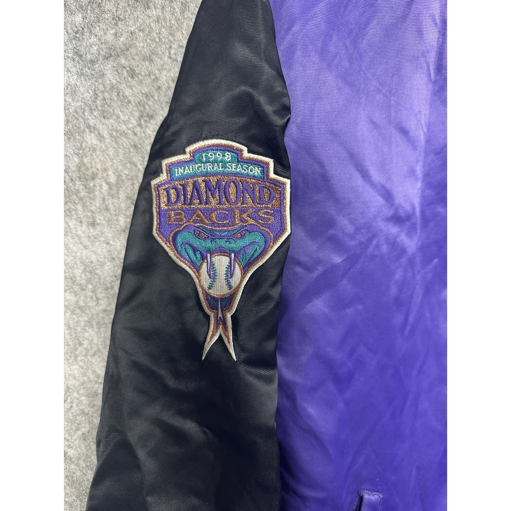 Vintage 1998 Starter Diamond Collection Arizona Diamondbacks Jacket M Purple MLB - Picture 7 of 11